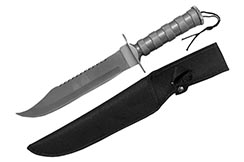 Cuchillo de Supervivencia y Combate, mango de metal (23cm)