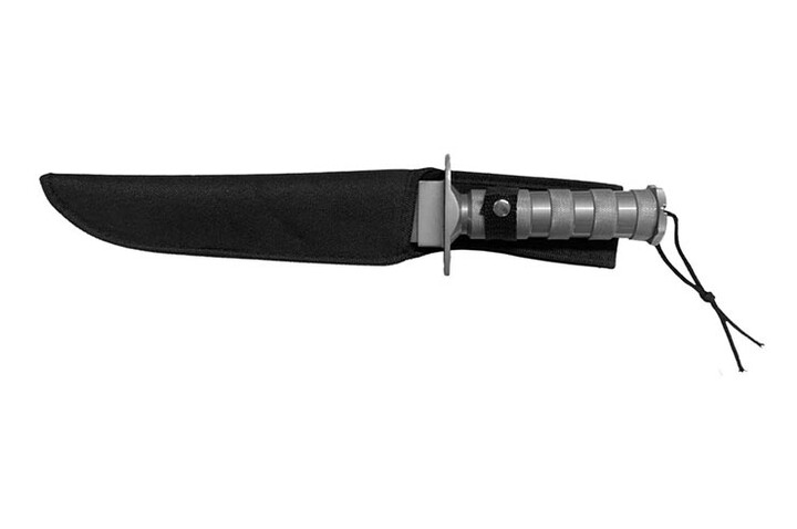 Faca de sobrevivência e combate, pega em metal (23 cm)