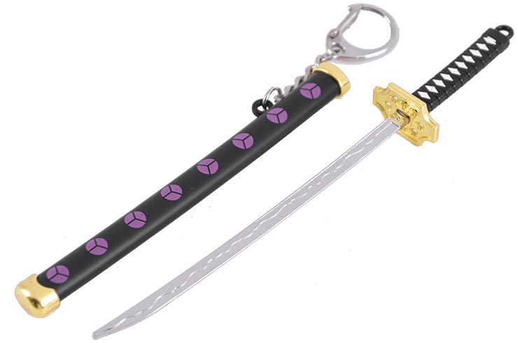 Katana Keychain & Letter Opener, Black with motifs - One pièce