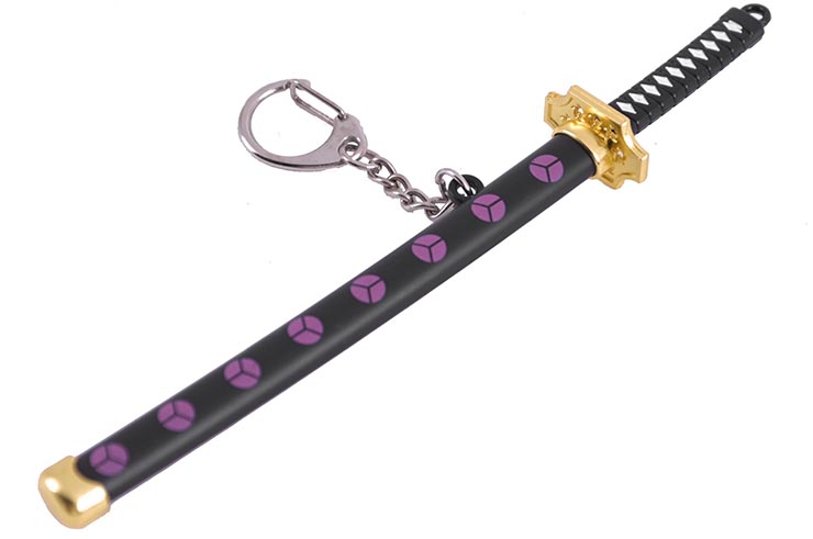 Katana Keychain & Letter Opener, Black with motifs - One pièce