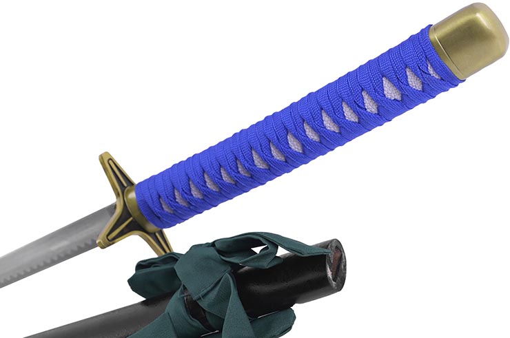 katana bleu ruban vert/cyan