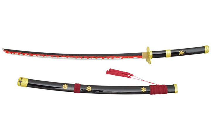Katana com Lâmina de Madeira, Enma Preto - Zoro, One Piece