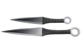 Pair Kunai Fei Biao Steel Silver, Braided handle