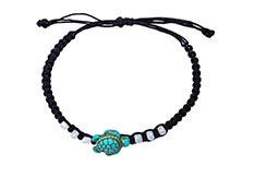 Bracelet Thaïlandais - Tortue bleue, Perles nacrées