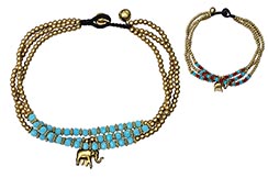 Thai Traditional Bracelet, Golden Elephant