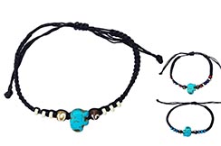 Thai Bracelet - Blue Elephant, Colored Beads