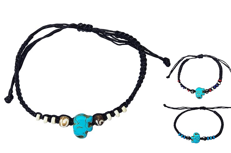 Pulsera Tailandesa - Elefante Azul, Cuentas de Colores