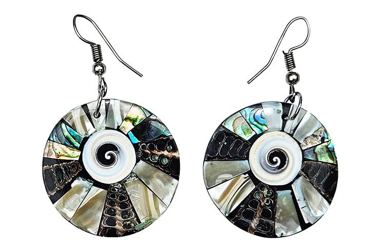 Thai earrings, Caracole - Genuine mother-of-pearl