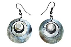 Thai earrings, Coaxial - Genuine mother-of-pearl