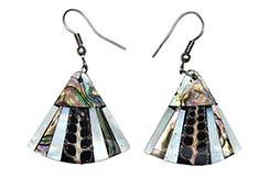 Thai earrings, Fan - Genuine mother-of-pearl