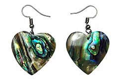 Thai earrings, Heart - Genuine mother-of-pearl