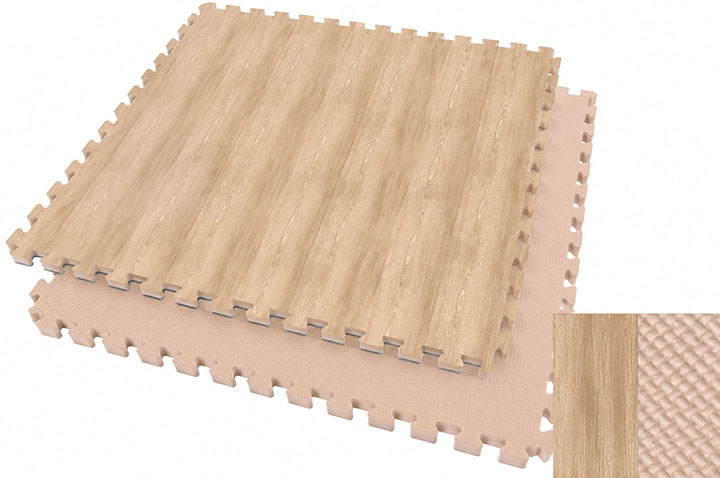 Tatami Puzzle 4 cm, Acabamento Madeira & Bege | NineStars®