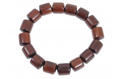 Buddhist Bracelet, Tibetan style - Rectangular Wood 11 mm