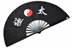 Éventail Tai Chi (Tai Ji Shan) Bambou, Yin-Yang (rouge)
