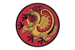 Embroidery badge, Red & gold dragon