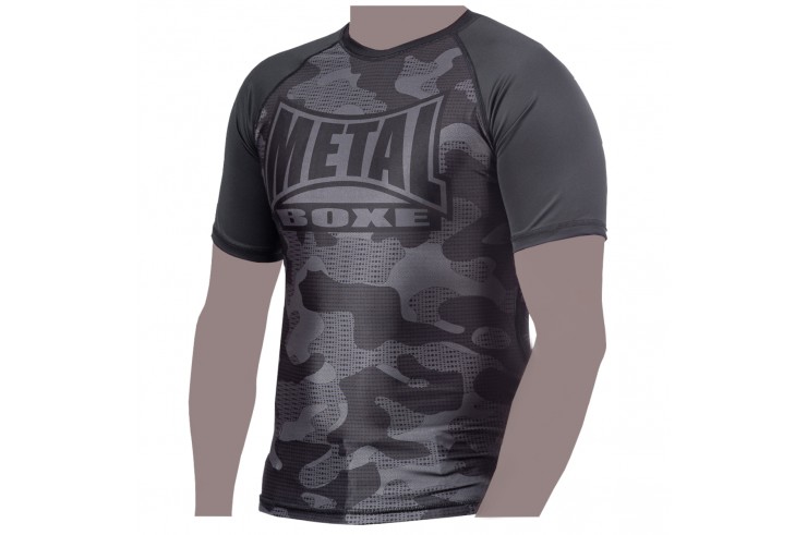 Camiseta deportiva con manguas cortas, Rashguard Camou - MBTEX107, Metal Boxe