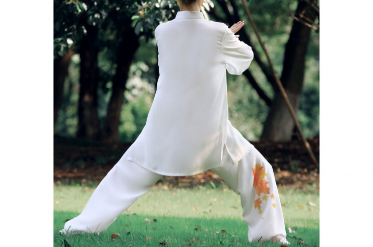 Uniform, Taiji Slanted Opening, Short Sleeves, Imitation Silk, «Orchid»