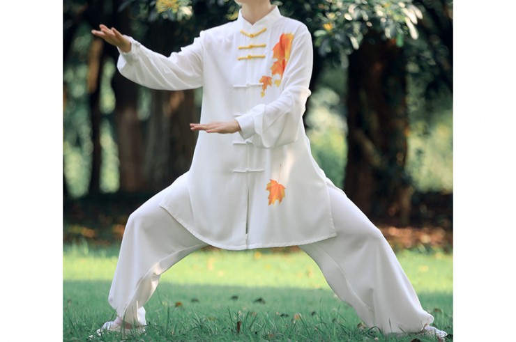 Uniform, Taiji Slanted Opening, Short Sleeves, Imitation Silk, «Orchid»