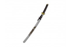 Katana Iaïto Dragon, marrón y blanco - Sin afilar