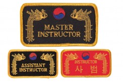 Parche bordado, rojo y dorado - Instructor, Danrho