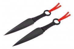 Kunai Fei Biao Steel, mango trenzado - Set de 2