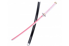Demon Slayer Katana Kanao Tsuyuri En Bois – Sabre Cosplay Kimetsu No Yaiba + Présentoir + Ceinturon Inclus