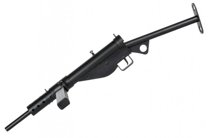 Submetralhadora britânica, metal - Réplica da Sten MK.II
