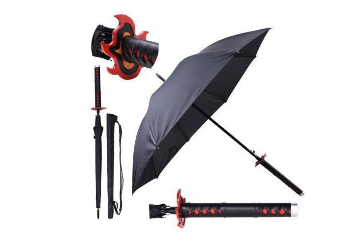 Parapluie avec manche Katana, Rengoku (noir) - Demon Slayer