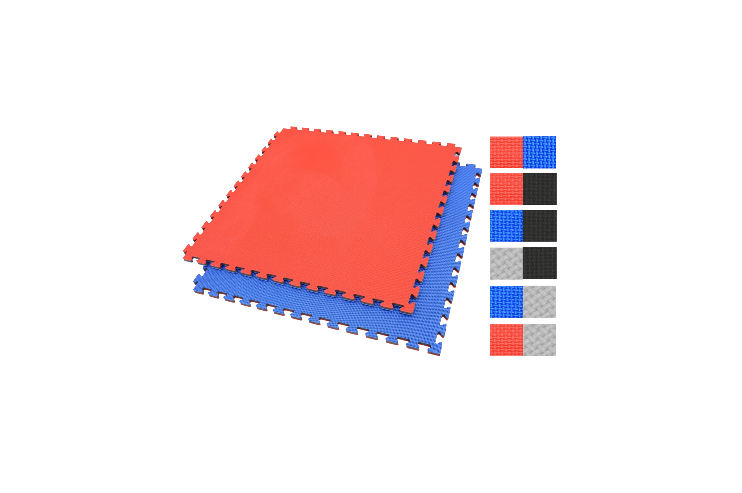 Suelo Tatami Puzzle EVA Mat Alta Densidad1000 x 1000 x 25 mm - Rojo/Azul  (Reversible)