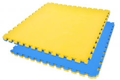 Tatami Puzzle 2 cm, Bleu/Jaune (découpe de bordure différente)