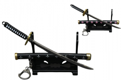 Llaveros y abrecartas katana, Negro con motivos