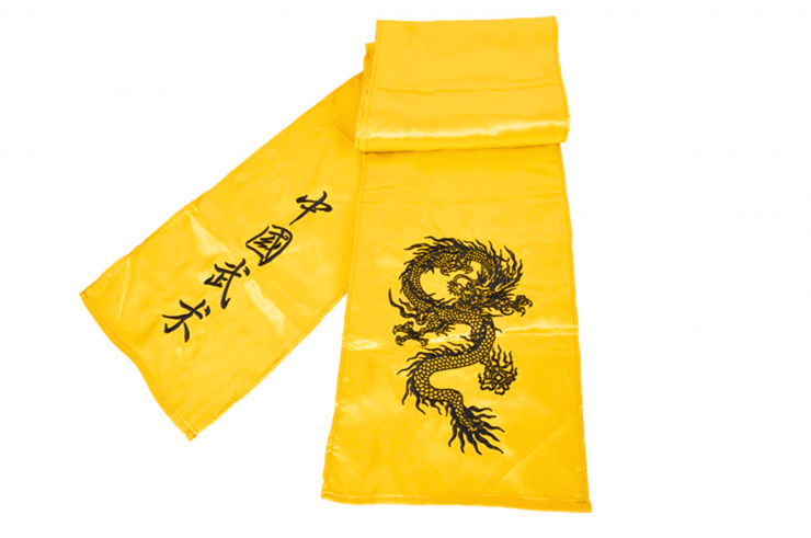 Ceinture Kungfu Dragon Brodée, Imitation Soie