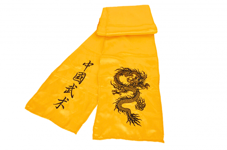 Ceinture Kungfu Dragon Brodée, Imitation Soie