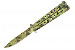 Butterfly Knife - Green foliage, Stainless steel (22cm)
