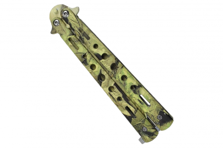 Cuchillo Mariposa - Follaje verde, Acero inoxidable (22cm)