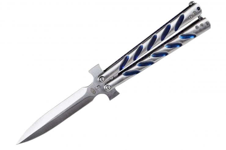 Papillon Knife - Electric blue, Stainless steel (23cm)