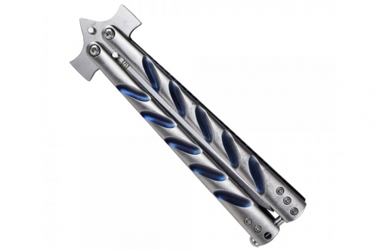 Papillon Knife - Electric blue, Stainless steel (23cm)