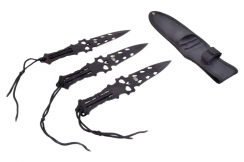 Kunai Skull Acier Noir - Lot de 3 (20 cm)