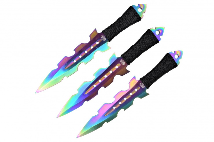 Kunai Iridescent Steel - Set of 3 (19 cm)