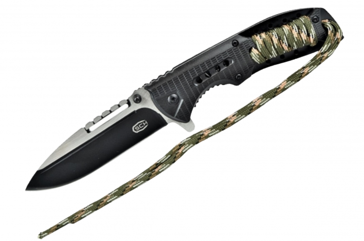 Tactical Pocket Knife - Parachute Cord Finish