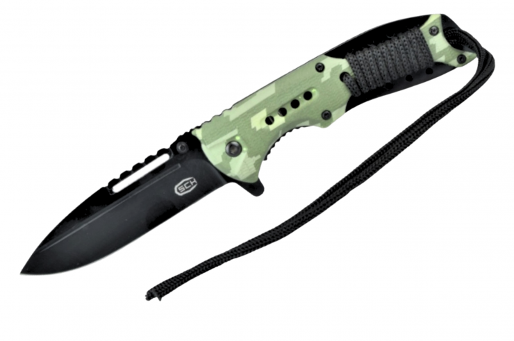 Tactical Pocket Knife - Parachute Cord Finish