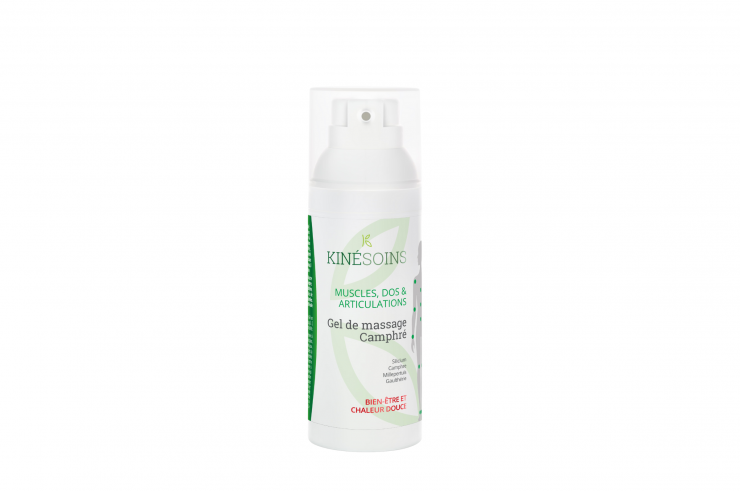 Gel de massagem, Cânfora e Silício - Tratamento térmico, Kinésoins
