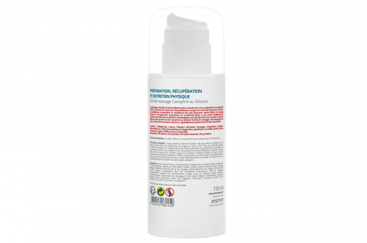 Gel de massagem com cânfora e silicone - Tratamento de aquecimento, Kinésoins