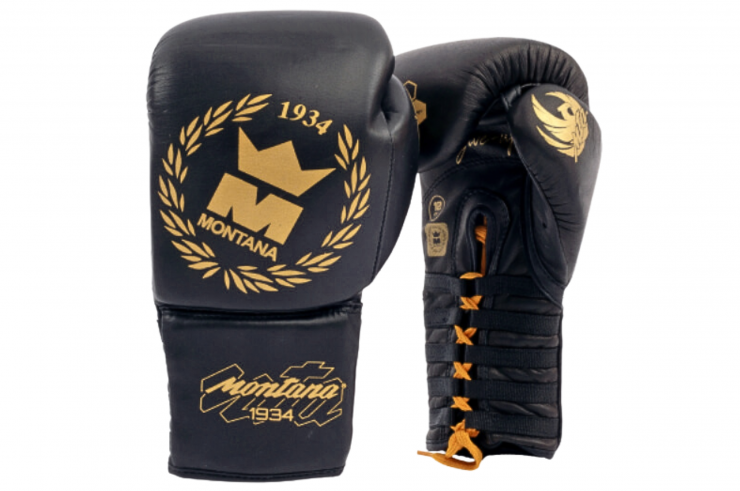 Gants de Boxe Pro à lacets, Cuir - NewCode, Montana