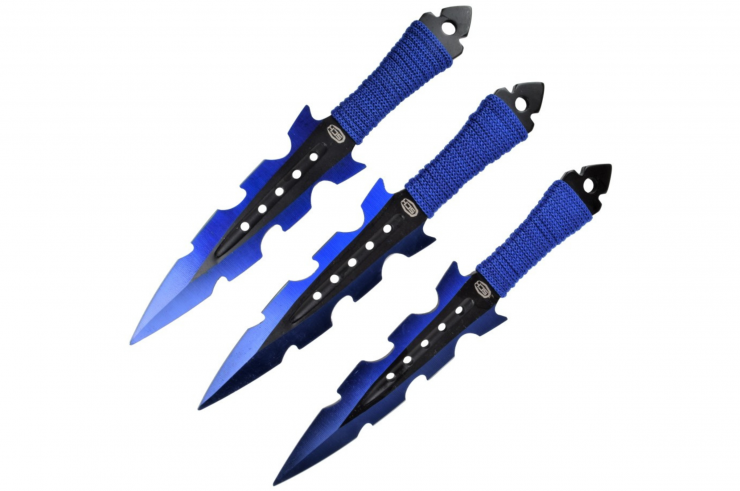 Dagues Acier Bleu Electrique - Lot de 3 (19 cm)