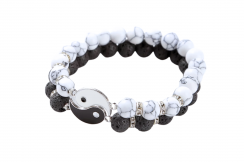 Duo Yin-Yang bracelets, like lava stone and mabre