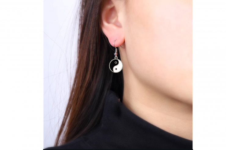 Boucles d'oreilles Yin Yang, Simple