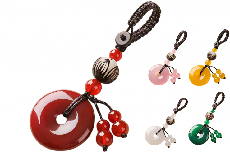 Precious stone style key ring, Torus