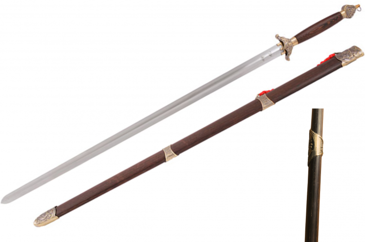 Épée Tai Ji, Tai Chi (Haut de gamme) - Rigide (fourreau fendu)