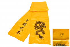 Cinturón Kungfu Dragón Bordado, Imitación Seda (Manchado)